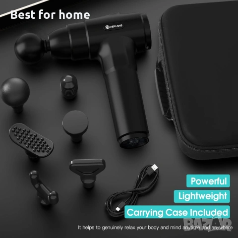 Масажен пистолет AERLANG, дълбокотъканен мускулен масаж на гърба за спортисти, снимка 6 - Масажори - 54132140