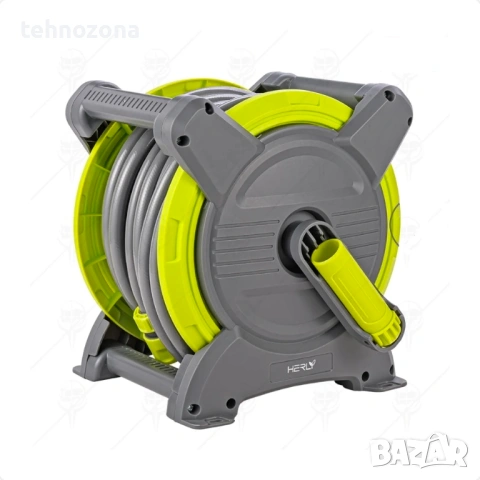 Макара за маркуч комплект с маркуч и бързи връзки и конектори, HERLY PRO 15м, снимка 2 - Напояване - 54891528
