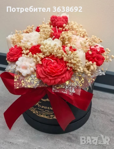 Букет от соев восък , снимка 2 - Ръчно изработени сувенири - 53160438