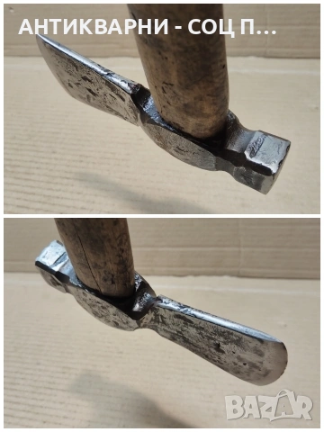 Стара Кована Френска Брадва с Чук / 0,7 кг. / НОМЕР 1782., снимка 5 - Антикварни и старинни предмети - 54001997