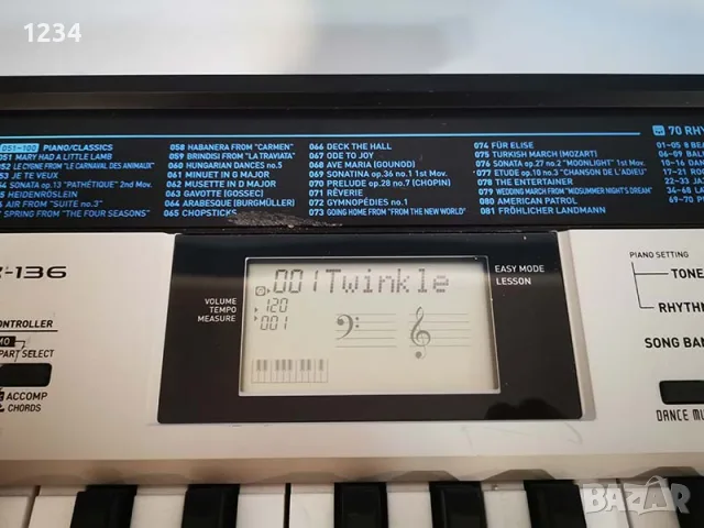 синтезатор клавир CASIO LK-136 пиано с плътни светещи клавиши 5 октави, снимка 6 - Синтезатори - 55664519