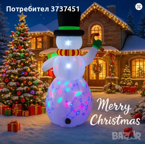 Надуваем снежен човек за Коледа, снимка 2 - Други - 55159797