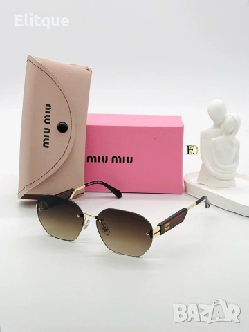 слънчеви очила miu miu с ув защита,кутия , калъф и кърпичка на марката , снимка 4 - Слънчеви и диоптрични очила - 54214885