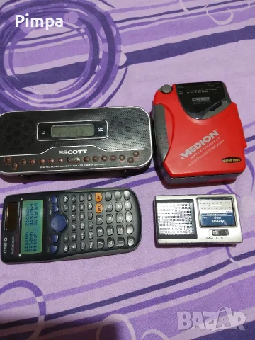 Casio,Medion, Scott walkman, radio,калкулатор 