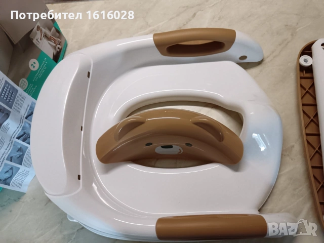 Детска седалка за тоалетна чиния със стълбичка Мече 2 в 1 Home Creation Kids., снимка 6 - За банята - 55234722