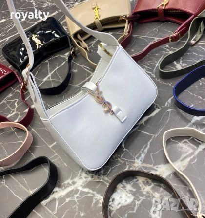 Yves Saint Laurent Нова Бяла Кожена Дамска Чанта YSL 