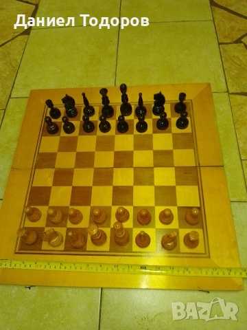 Стар Дървен Шах - Табла. Размери - 48 х 48см. , снимка 11 - Шах и табла - 54313759