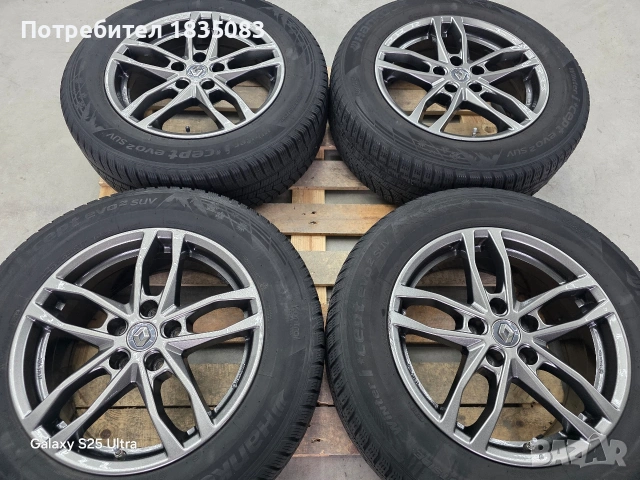 Лети джанти 17ки 5х114.3 Renault + зимни гуми 225/65/17 Hankook, снимка 2 - Гуми и джанти - 54442030