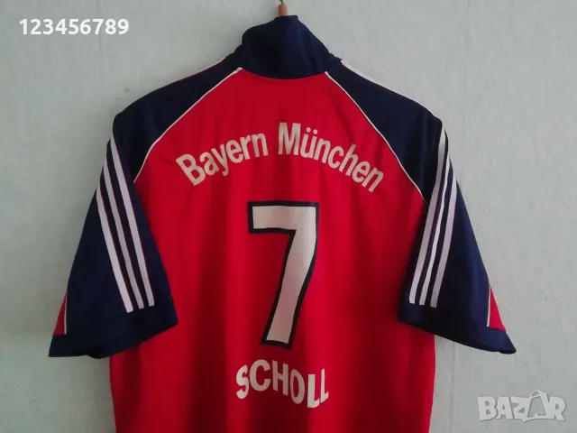 Bayern Munich Scholl Adidas оригинална тениска фланелка Байерн Мюнхен Шол екип ретро , снимка 3 - Тениски - 50730196