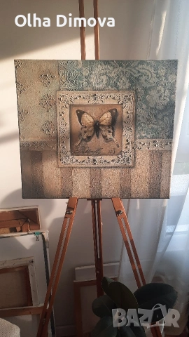 Картина Пеперуда 40 × 45 см., снимка 8 - Картини - 54395678