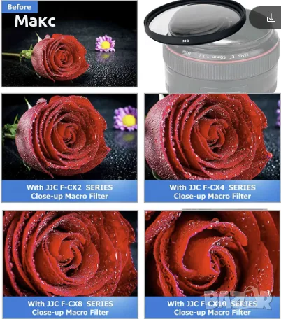 JJC Macro Close Up Lens Filter Kit 67 mm +2 +4 +8 +10, снимка 3 - Обективи и филтри - 55411962