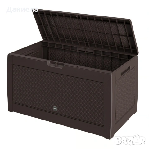 Градинска кутия за съхранение 310L – UV защита, ратанов дизайн, 119 x 48 x 60 см, Кафяв, снимка 4 - Други стоки за дома - 54767465