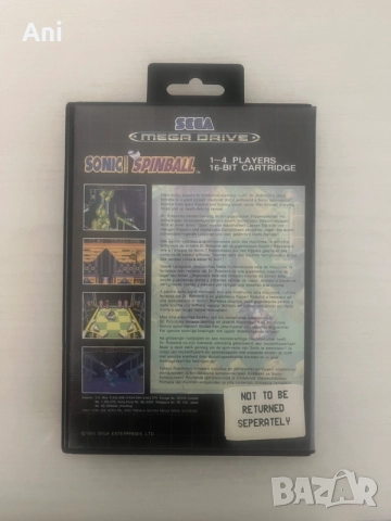 Sonic Spinball Sega Mega Drive Игра , снимка 2 - Други игри и конзоли - 55242401