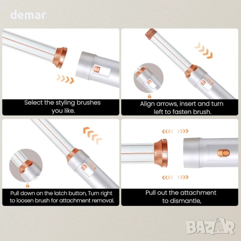 5 в 1 стилизатор за коса с въздух, маша, сешоар, четка сешоар за сушене и стилизиране, снимка 9 - Маши за коса - 54226027