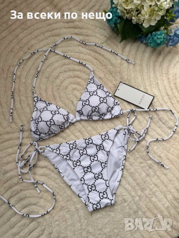 Gucci Дамски Бял Бански С 2 Части👙Дамски Бански С Две Части Гучи Код VivaModa13