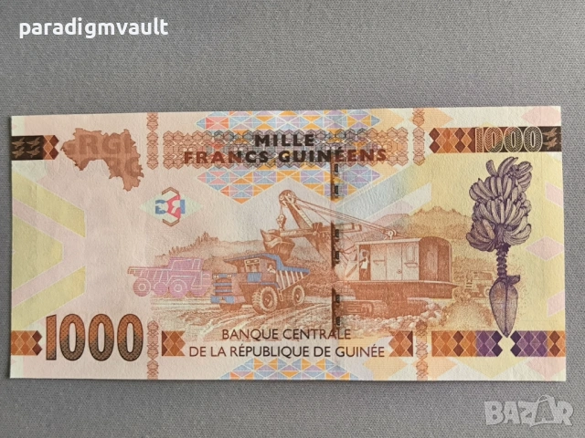 Банкнота - Гвинея - 1000 франка UNC | 2018г., снимка 2 - Нумизматика и бонистика - 54894743
