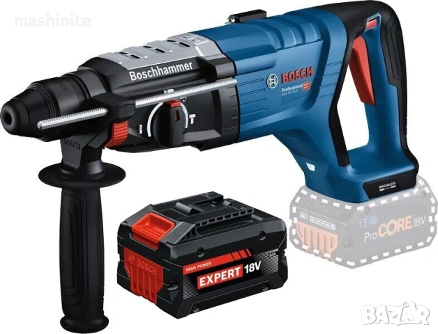 Акумулаторен перфоратор Bosch GBH 18V-28 D Bulldog + БАТЕРИЯ EXPERT 18V 8.0 Ah