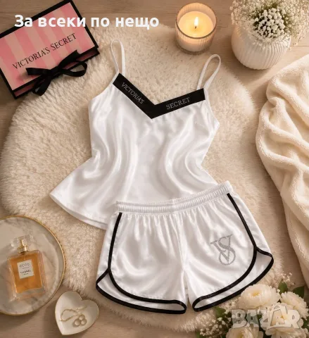 Victoria's Secret Дамска Лятна Пижама Горнище Потник И Къси Панталонки - 13 Цвята Код SK1974, снимка 8 - Пижами - 55627402