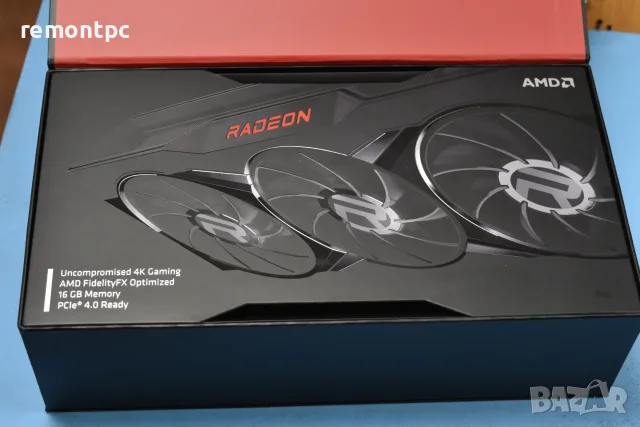 Radeon RX 6800 XT Midnight Black Edition 16 GB в кутия . Като нова . Видео карта 16 GB ., снимка 3 - Видеокарти - 55530300