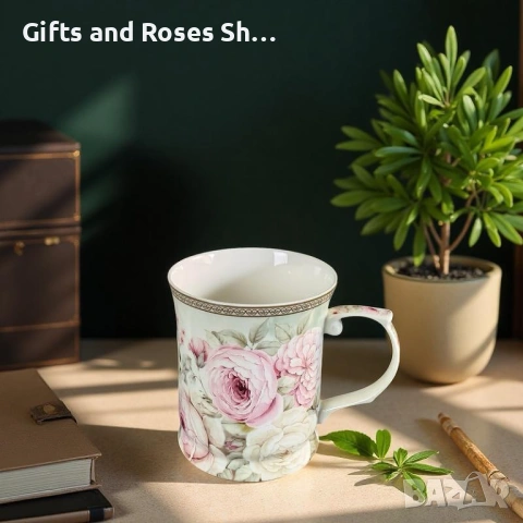 Порцеланова серия с винтидж рози, снимка 5 - Чаши - 54060064