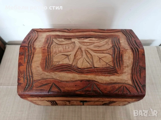Впечатляващо ръчно изработено дървено  ковчеже идеално за съхранение на бижута., снимка 5 - Антикварни и старинни предмети - 54192218