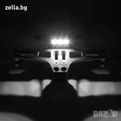 Регулируема стойка за мотоциклетен номер с LED светлина – Универсална, алуминиева, за спортни 10327, снимка 4 - Аксесоари и консумативи - 54672279