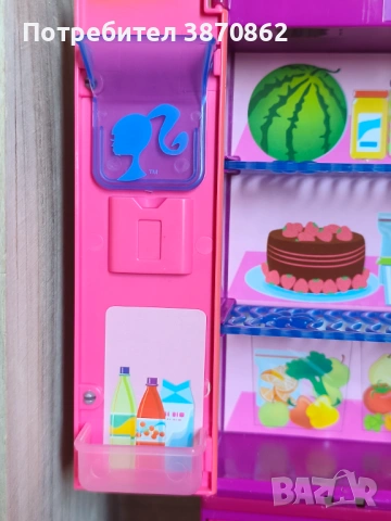 Винтидж хладилник на Barbie Mattel от 2008 г., снимка 5 - Кукли - 54870130