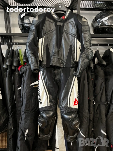Кожен мото екип DAINESE ASPIDE ,52 M/L ,2 части, ,гърбица протектори,оригинален 682.58 лв. / 349 €