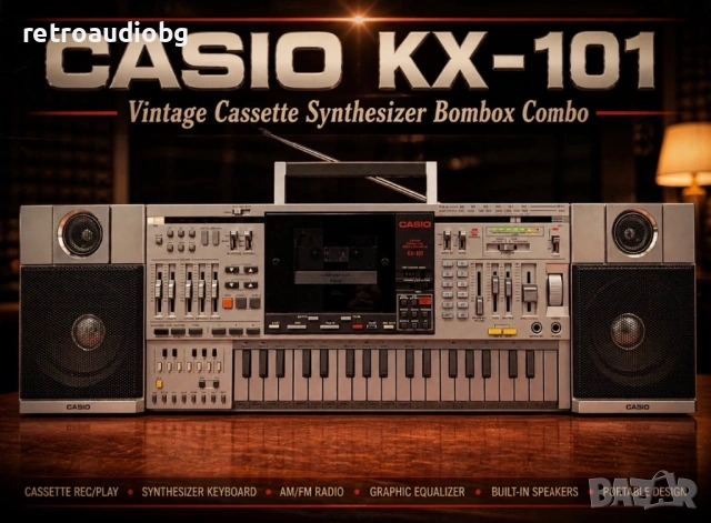 🔈Ретро радиокасетофон със синтезатор CASIO  KX-101 - Boombox🔈