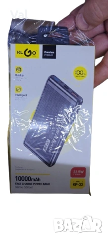 Преносима батерия KLGO KP-33, 10000mAh, снимка 2 - Външни батерии - 54785766