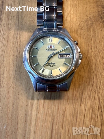 Автоматичен часовник Orient "3 Stars" Gold Dial, снимка 5 - Мъжки - 54901760