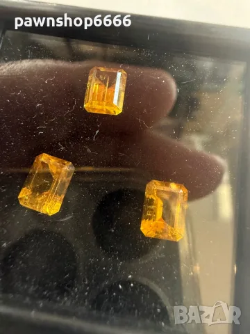 Лот 3 естествени Хелиодора (Жълт Берил) – 2.75 ct – Emerald Cut – Проверени гемологично, снимка 3 - Други - 55394877
