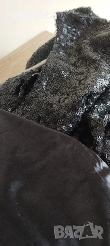 Елегантна дълга черна рокля на малки пайети, снимка 5 - Рокли - 54024725