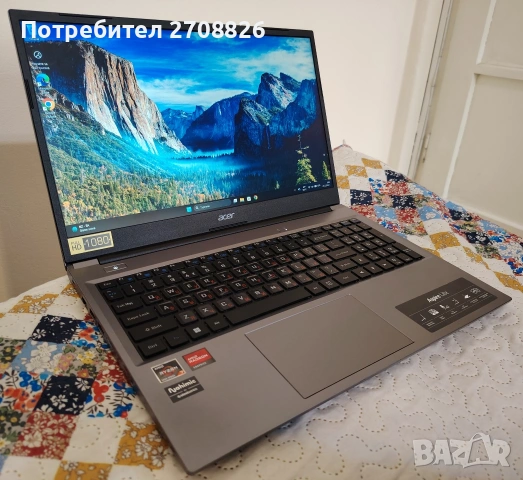 БАРТЕР /ПРОДАЖБА ! ACER Aspire Lite 15 Ryzen 7 5700U 4.3GHz 16GB 512GB, снимка 2 - Лаптопи за работа - 54003481