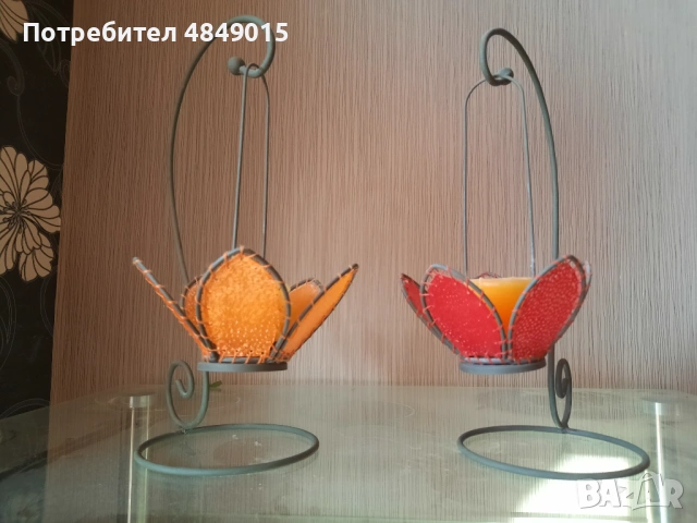 Декоративни свещници-цветя, снимка 2 - Декорация за дома - 54803322