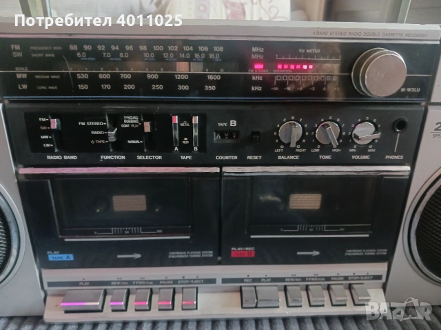 Рядьк Радиокасетофон Sanyo M-W3LU, снимка 6 - Радиокасетофони, транзистори - 54501467