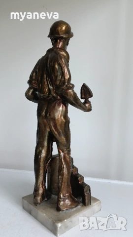 "Колхозник", бронзова, стара статуетка от СССР. , снимка 8 - Статуетки - 54183906
