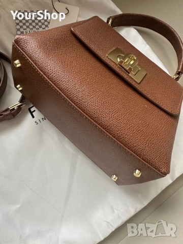 Дамска чанта Furla 1927 в кафяв цвят, снимка 4 - Чанти - 54061430