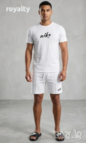 Nike Нов Мъжки Бял Спортен Екип Найк 