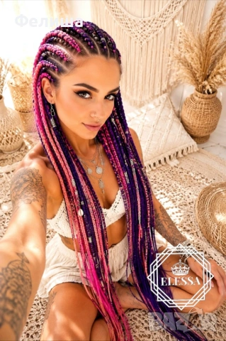 Комплект Бразилско Влакно за Плитки и Прически / Прежда за Коса / Jumbo Braids / Senegalese Twists, снимка 3 - Аксесоари за коса - 54879566
