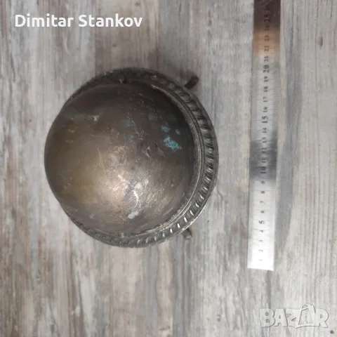 Стар съд за хайвер сладко с похлупак посребрен , снимка 6 - Антикварни и старинни предмети - 55654918