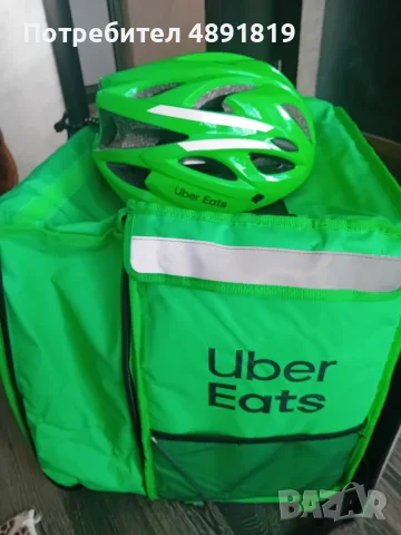 чисто нова термо чанта за доставки на храна Uber и каска към нея доставка за цялата страна , снимка 4 - Сакове - 55351106