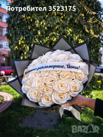 Букети от сатенени рози , снимка 4 - Други - 54346385