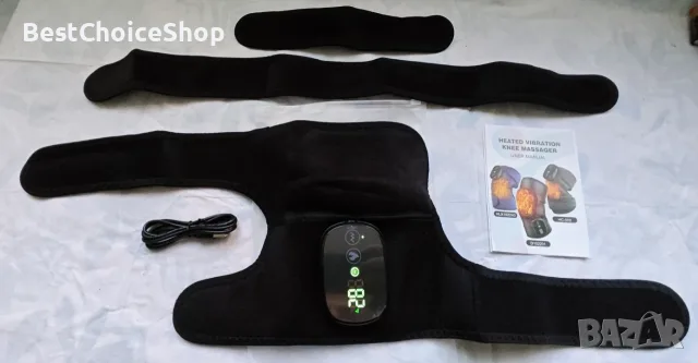 Масажор за коляно лакти и рамене с 6 нива нагряване и 3 на вибрация – Heated Vibration Knee Massager, снимка 2 - Масажори - 55352914