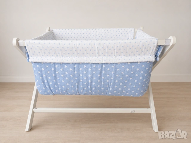 Сгъваема дървена бебешка кошара Interbaby