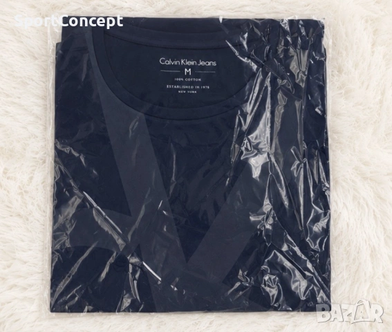 Тениска Calvin Klein Jeans CK Logo – Тъмносиня, снимка 3 - Тениски - 55062285