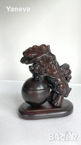 Кадилница за тамян от палисандрово дърво с куче Фу , символ на защита, сила и просперитет , снимка 3 - Антикварни и старинни предмети - 54151638