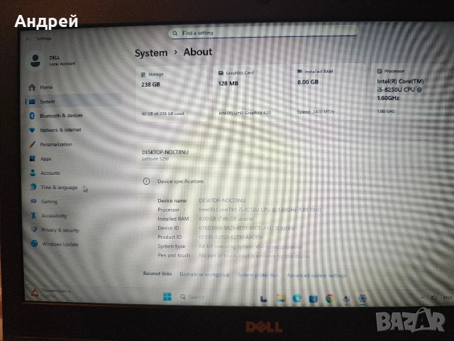 Dell Latitude 5290, I5-8250U, 16GB/256GB, снимка 7 - Лаптопи за работа - 54772845