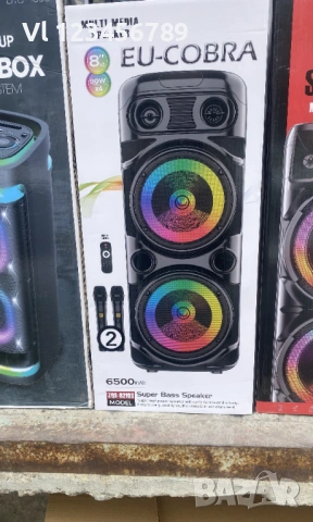 Двойна караоке колона KOBRA ZQS-8210 с Bluetooth 2х8“ микрофон и светлини, снимка 3 - Тонколони - 54162445