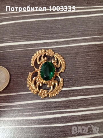 Стара позлатена брошка , снимка 2 - Други ценни предмети - 53970767